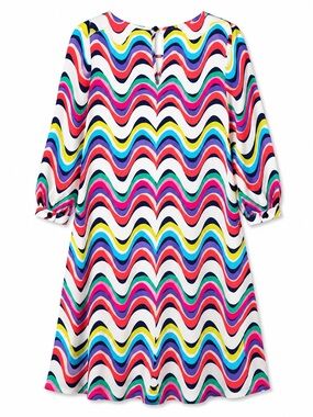 kate spade Girls' Rainbow Wave Print A-Line Dress